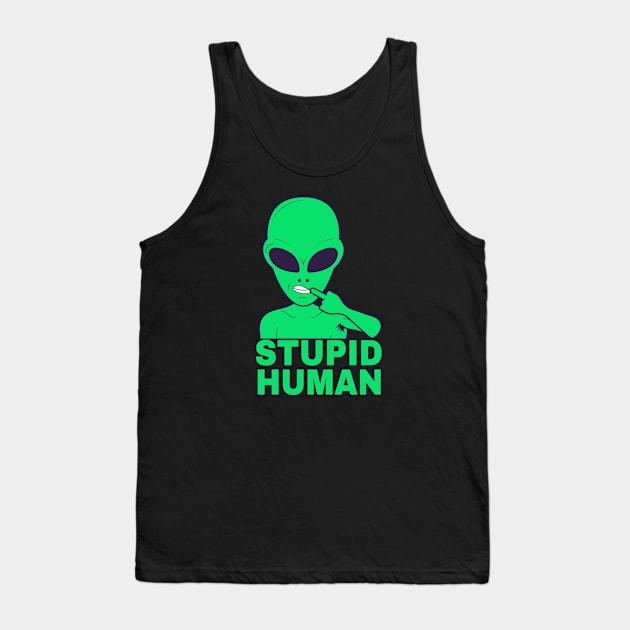 Sarcasm funny Alien I hate People Shirt Tank Top by Foxxy Merch